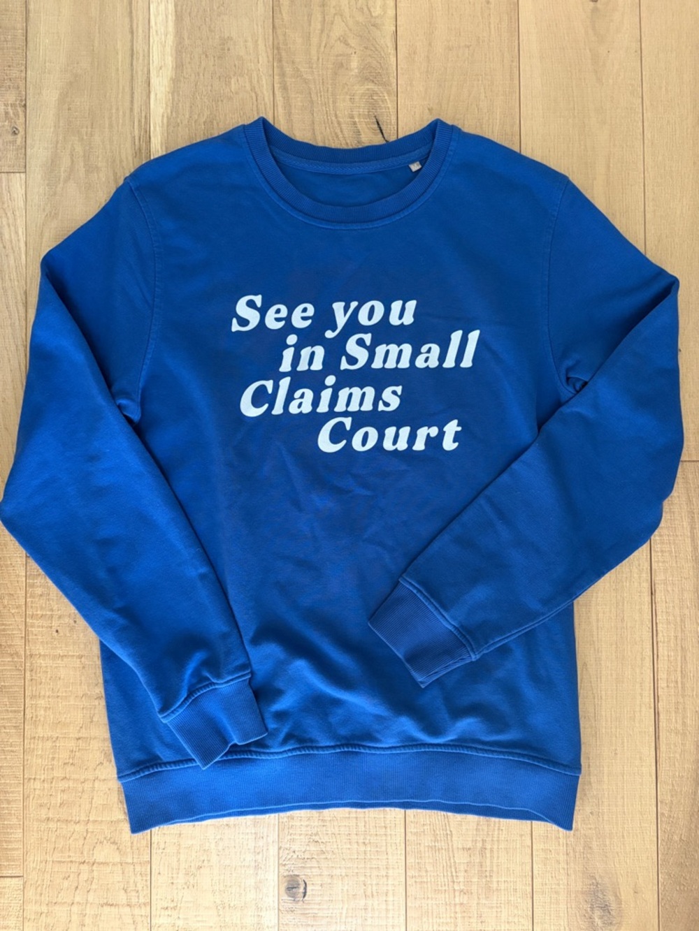 Women's Royal Blue Crewneck Sweatshirt with White Slogan